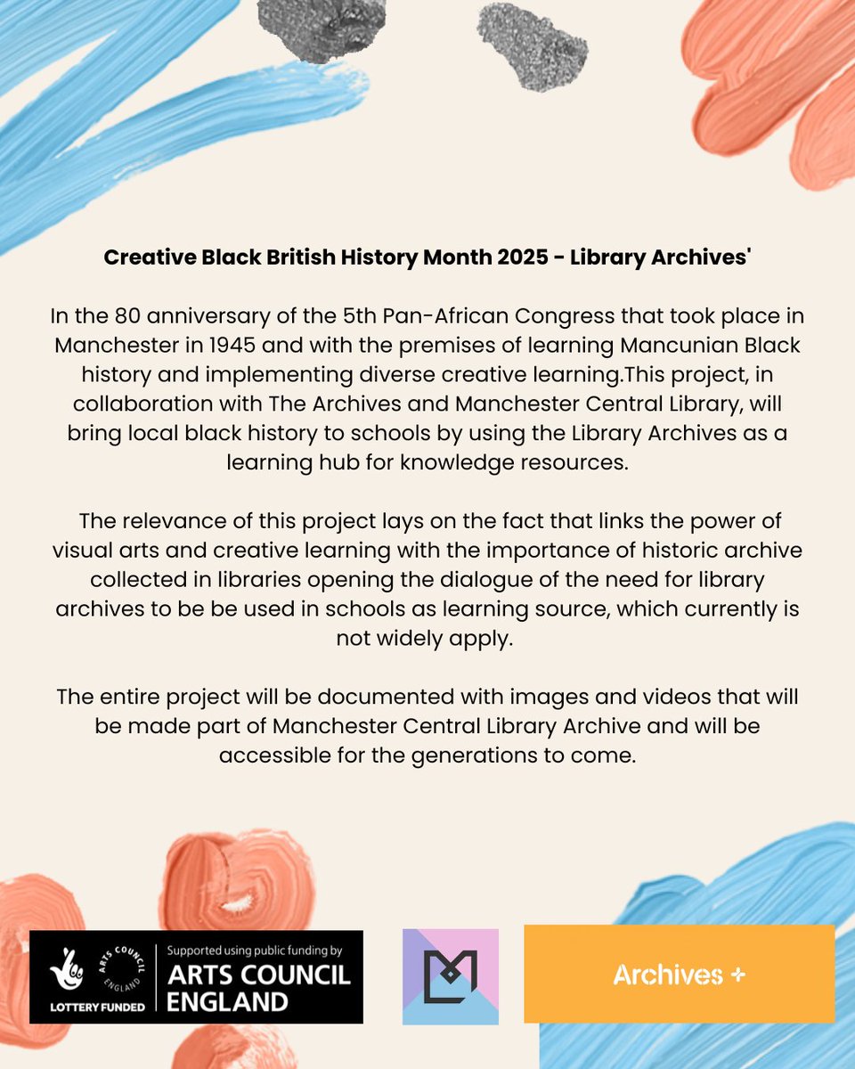 tramosekongoart's tweet photo. I am very excited to announce that for a 2nd year, my project,'Creative Black British History Month 2025 - Library Archives', has been awarded the ACE National Lottery Project Grant.
Thank you @ace_national MCR Archives
#ace #artcouncilengland #nlpg #creativebbhm_2025 #bhm2025 https://t.co/vocH1iTlsr
