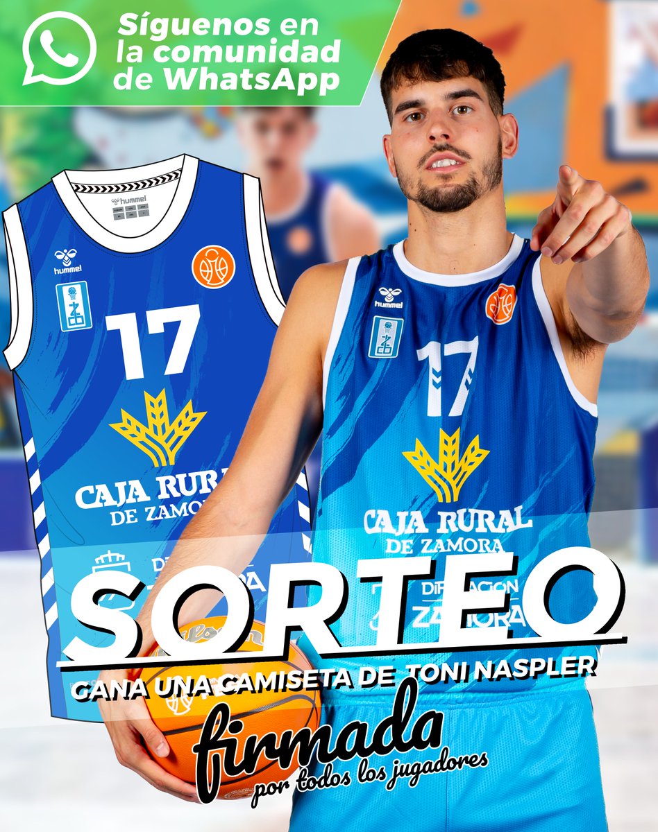 🔥 SOR-TE-A-ZO 🔥 ¡RT y Síguenos en la comunidad de #WhatsApp!
¡Queremos llegar a los 60.000 😏!

¿Quieres ganar la camiseta de <a href="/ToniNaspler17/">Toni</a>  , firmada por toda la plantilla del Caja Rural CB Zamora? 🏀👕

Participar es tan fácil…

💬 Da RT a este tuit
✅ Luego vete a la