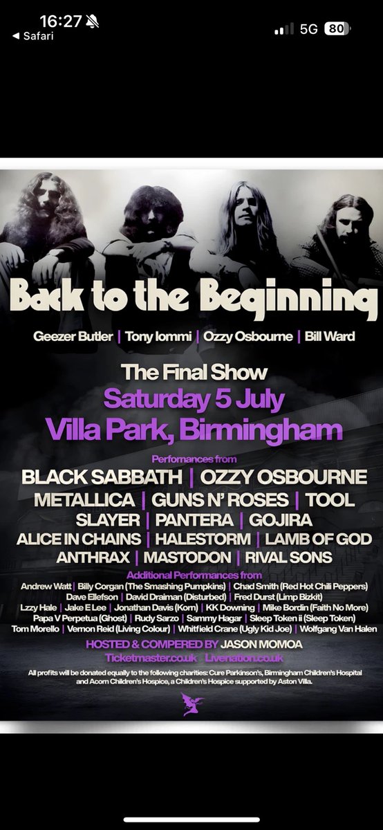 LauraJay2876's tweet photo. @BBCBreakfast it’s exciting for #Oasis25  for sure but what about the @BlackSabbath gig on Saturday in Birmingham?! So much excitement in our city for this and so many international visitors coming. Where’s the coverage? https://t.co/LKb237kvk6