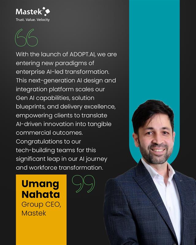 We are proud to expand our AI portfolio with the launch of ADOPT.AI, an integrated suite designed to accelerate AI-led transformation at enterprise scale. mastek.com/pressreleases/…