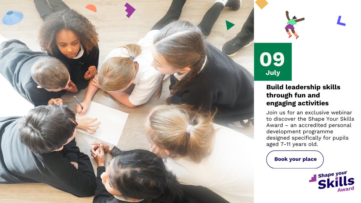Heads, deputies, PSHE leads 👇

Explore how the Shape Your Skills Award supports your primary school’s personal development goals.

📅 Free webinar: 9 July, 15:30
🎓 For pupils aged 7–11

📲 bit.ly/3TFUILa

 #ShapeYourSkills #PrimaryEducation #SkillsForLife