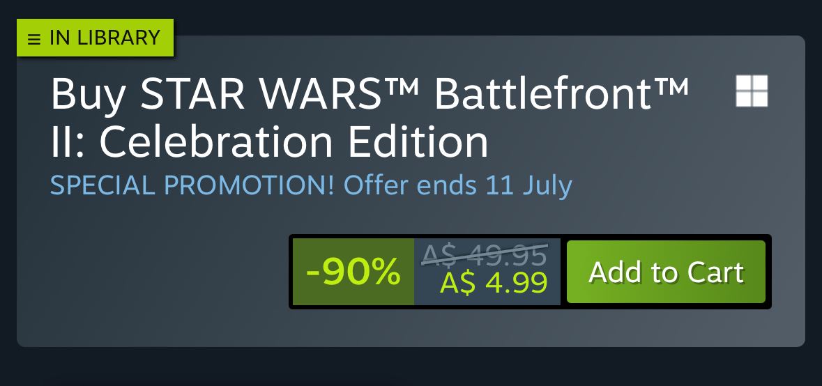 StayBombastic's tweet image. Reminder that Battlefront 2 is still 90% off on Steam