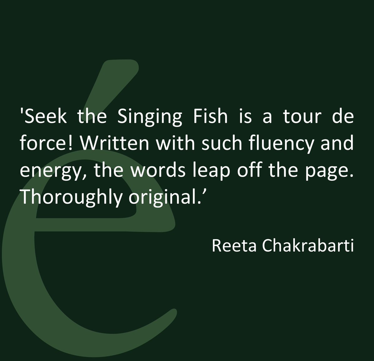 époque press (@epoque_press) on Twitter photo Seek the Singing Fish by <a href="/RomaWells/">Roma Wells</a>
‘…scintillating, hallucinatory…’
‘…a tour de force…Thoroughly original.’
Plunge into Mila’s odyssey from East to West and experience how the natural world provides her refuge from Sri Lanka’s civil war.
#wpoquepresstitles #books Seek the Singing Fish by <a href="/RomaWells/">Roma Wells</a>
‘…scintillating, hallucinatory…’
‘…a tour de force…Thoroughly original.’
Plunge into Mila’s odyssey from East to West and experience how the natural world provides her refuge from Sri Lanka’s civil war.
#wpoquepresstitles #books