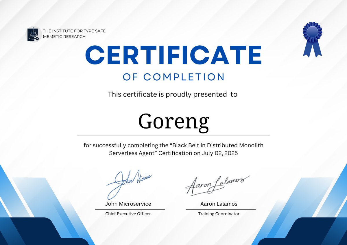 sudo_goreng's tweet image. Thrilled to share some exciting news! 🎉 I've successfully completed the "Black Belt in Distributed Monolith Serverless Agent" Certification! 🥋 Feeling incredibly proud of this achievement and ready to apply this advanced knowledge. #Serverless #DistributedSystems #Certification…