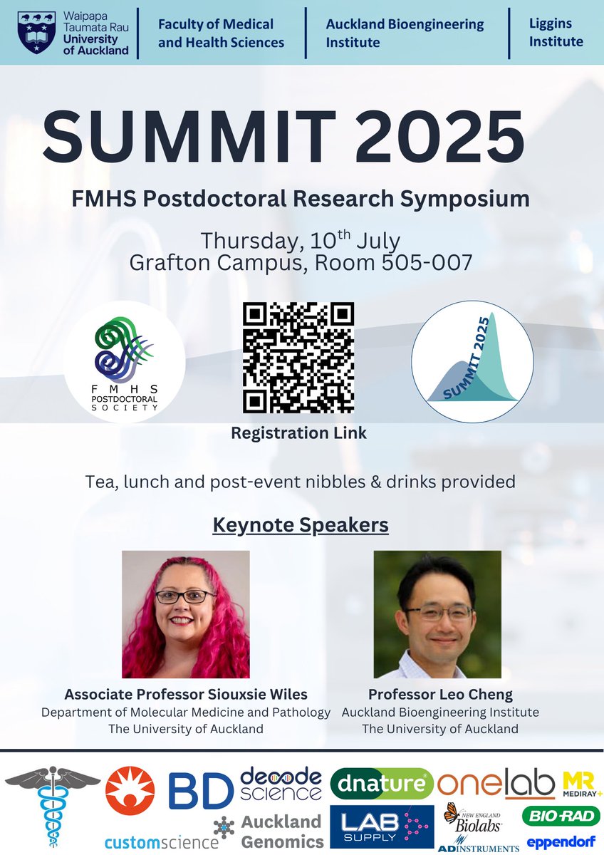 SUMMIT is less than two weeks away! Don't forget to register for catering purposes: forms.auckland.ac.nz/en/staff/fmhs/…. Also we will be celebrating the 10th anniversary of the PDS at the end of the day so stick around!