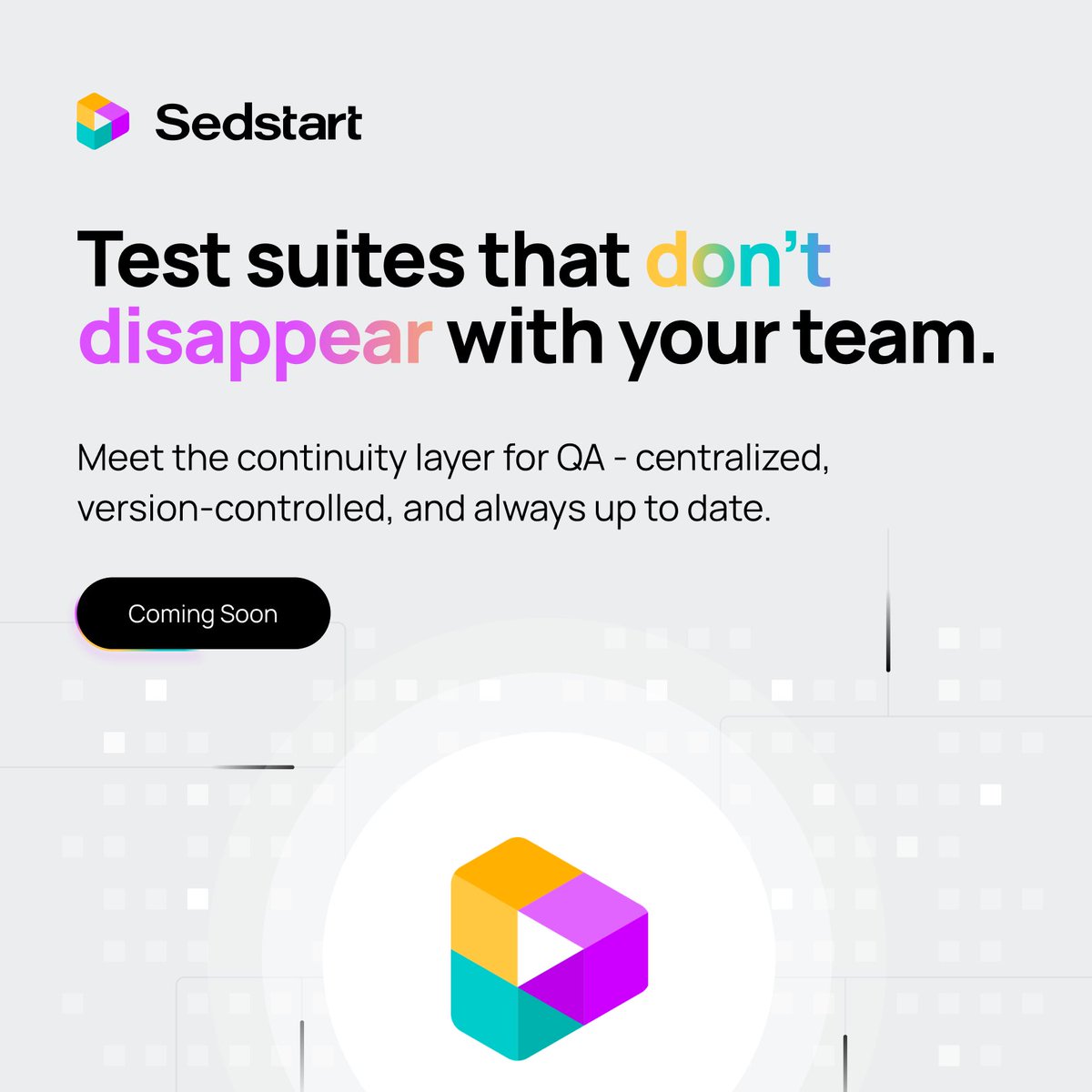 GetSedstart's tweet image. As your product grows, your tests should too. 📈

Sedstart keeps QA reusable, resilient &amp;amp; versioned. 

No more brittle tests or lost changes. 🔁

Smarter QA starts here.

Launching tomorrow. Stay tuned! 👀

#NoCode #TestAutomation #AutomationExperts