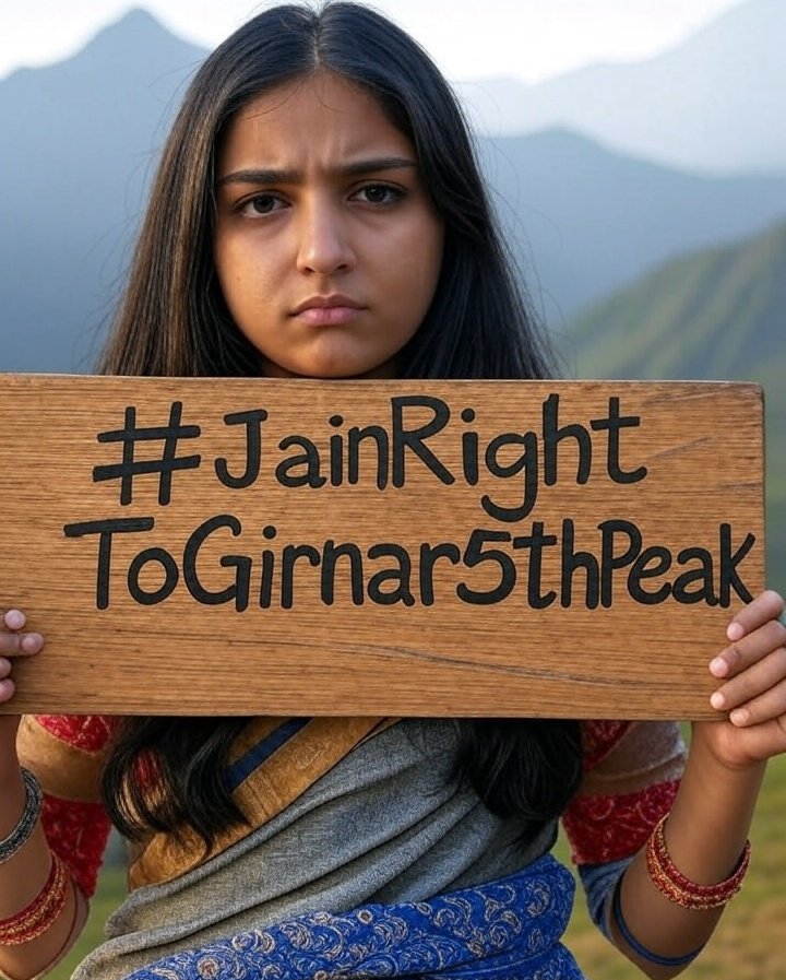 Drpooookie's tweet photo. We talk about minority rights.
But when Jains ask for access to their sacred 5th peak, they face resistance.

5000 years of Jain tradition.
Millions of Jain pilgrims.
One sacred mountain.
Don’t block their path to peace.

Why the silence?
#JainRightToGirnar5thPeak https://t.co/Lqr8EktehT