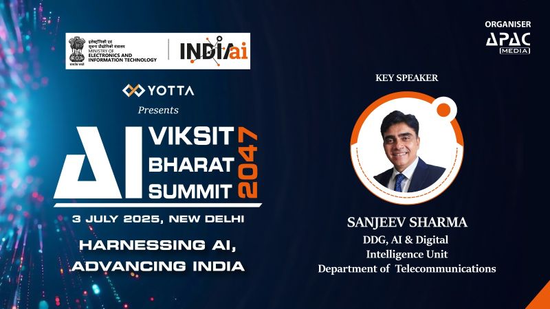 𝘞𝘦 𝘸𝘦𝘭𝘤𝘰𝘮𝘦 Sanjeev Sharma, 𝗗𝗗𝗚, AI &amp; Digital Intelligence Unit, <a href="/DoT_India/">DoT India</a>, GOI, as the 𝗞𝗲𝘆 𝗦𝗽𝗲𝗮𝗸𝗲𝗿 at the 𝗔𝗜 𝗳𝗼𝗿 𝗩𝗶𝗸𝘀𝗶𝘁 𝗕𝗵𝗮𝗿𝗮𝘁@𝟮𝟬𝟰𝟳 𝗦𝘂𝗺𝗺𝗶𝘁 on 𝟯𝗿𝗱 𝗝𝘂𝗹𝘆 𝟮𝟬𝟮𝟱 in New Delhi.

𝗥𝗲𝗴𝗶𝘀𝘁𝗲𝗿 : apacnewsnetwork.com/ai-for-viksit-…