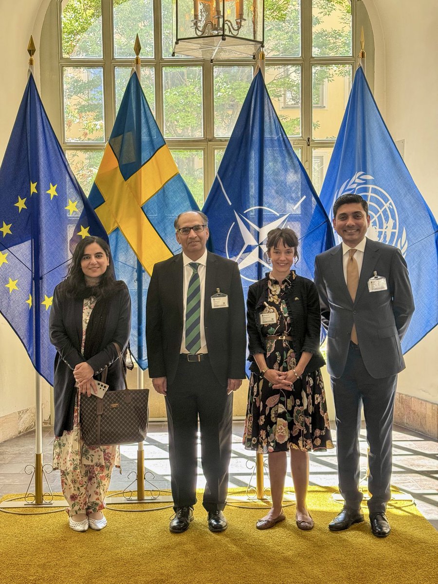 Alex Berg von Linde (@swedenambpk) on Twitter photo #75YearsOfPartnership & growing stronger!
A full review of bilateral relations at the 1️⃣9️⃣th round of Political Consultations bw #SwedenPakistan in Stockholm. DG for Global Affairs <a href="/MikaelLindvall/">Mikael Lindvall</a> represented 🇸🇪 & Additional Secretary Europe Muhammad Ayub led the 🇵🇰 delegation. #75YearsOfPartnership & growing stronger!
A full review of bilateral relations at the 1️⃣9️⃣th round of Political Consultations bw #SwedenPakistan in Stockholm. DG for Global Affairs <a href="/MikaelLindvall/">Mikael Lindvall</a> represented 🇸🇪 & Additional Secretary Europe Muhammad Ayub led the 🇵🇰 delegation.