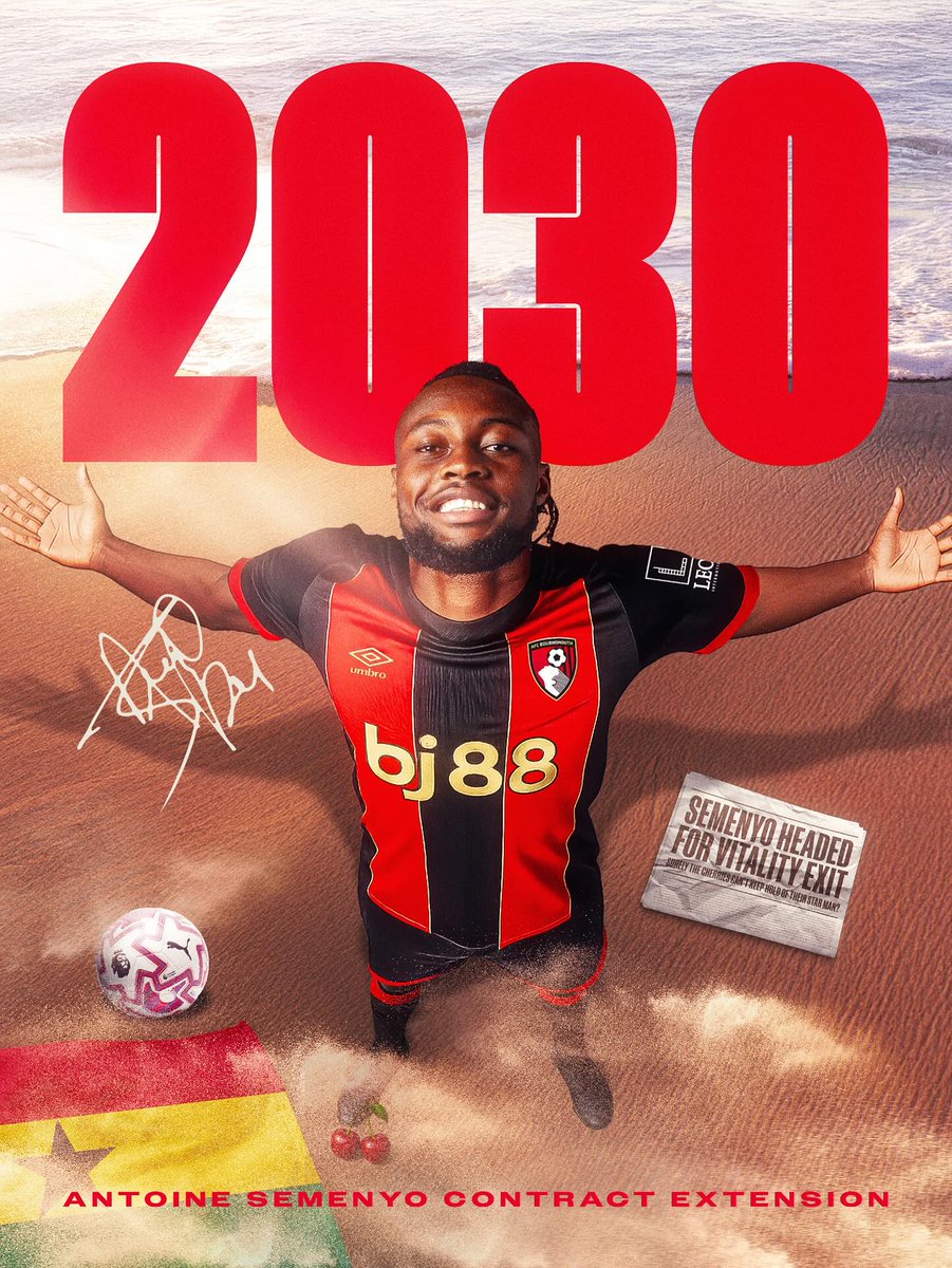 Ghana's Semenyo extends <a href="/afcbournemouth/">AFC Bournemouth 🍒</a> contract until 2030

Ghanaian International Antoine Semenyo has extended his Bournemouth deal that will keep him at Vitality Stadium through the summer of 2030.

Read footballsierraleone.net

#AfricanFootball #AfricanStars #SaloneX