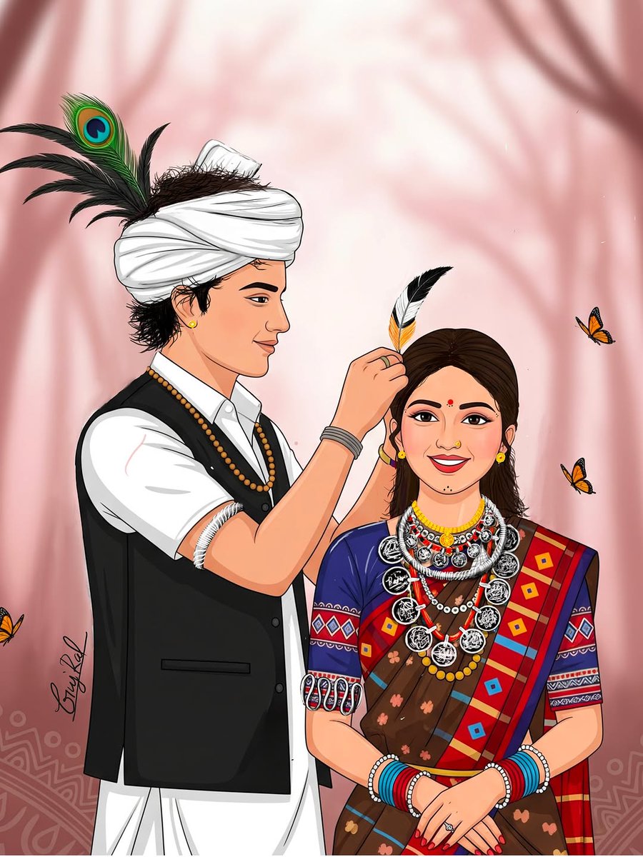 ना सात वचन,
ना मंदिर की सीढ़ियाँ…
बस जंगल की खामोशी में एक पंख,
और वो लम्हा —
जब उसकी आँखों में ‘हमेशा के लिए’ लिखा था।
यही है हमारा आदिवासी प्रेम…
सच्चा, सरल, और पूरी धरती जितना पवित्र। 🪶🌿