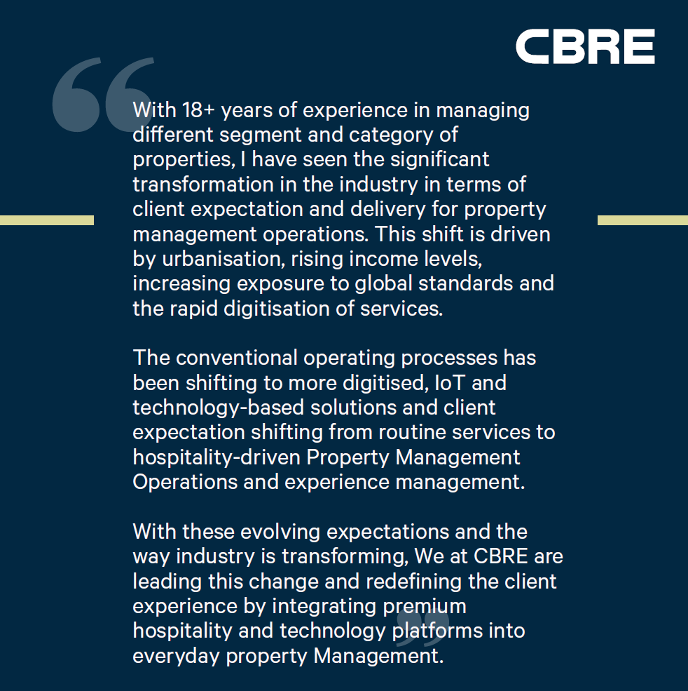 Next up in our People of Property Management series is Paramjeet Singh, Senior General Manager, Property Management, CBRE India.

With nearly two decades in the industry, Paramjeet has been at the forefront of elevating operational excellence—from digitisation to