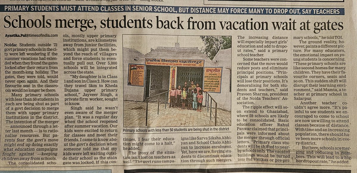 Schools merge, students back from vacation wait at gates in Noida
 timesofindia.indiatimes.com/city/noida/sch…