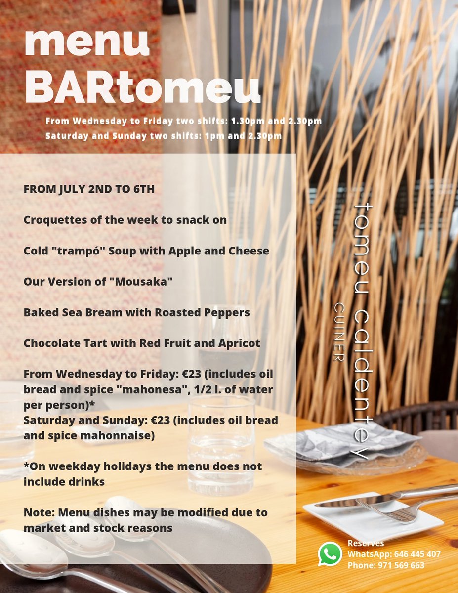 📍 Aquesta setmana al BARtomeu... cuina amb ànima i molt de gust!
📍 This week at BARtomeu... soulful cooking full of flavour!
#23EurosDeSabor #23EurosOfFlavour