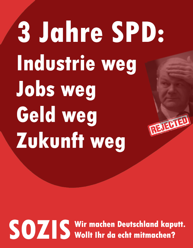 Nie wieder eine  SPD Regierung!  Schmeißt die Beamtenpartei aus allen Parlamenten!