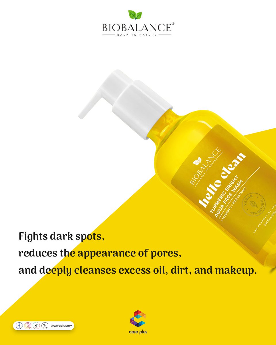 careplusmv's tweet image. 𝑯𝑬𝑳𝑳𝑶 𝑪𝑳𝑬𝑨𝑵 𝑻𝑼𝑹𝑴𝑬𝑹𝑰𝑪 𝑩𝑹𝑰𝑮𝑯𝑻 𝑨𝑸𝑼𝑨 𝑭𝑨𝑪𝑬 𝑾𝑨𝑺𝑯
𝑻𝒖𝒓𝒎𝒆𝒓𝒊𝒄 + 𝑽𝒊𝒕𝒂𝒎𝒊𝒏 𝑪 + 𝑹𝒊𝒄𝒆 𝑬𝒙𝒕𝒓𝒂𝒄𝒕
Brightening &amp;amp; Pore-Tightening Face Cleansing Gel features sulfate-free formula that gently cleanses the skin. 
#careplusmv #biobalance