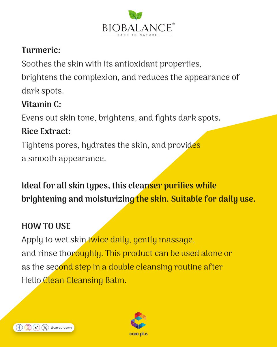 careplusmv's tweet image. 𝑯𝑬𝑳𝑳𝑶 𝑪𝑳𝑬𝑨𝑵 𝑻𝑼𝑹𝑴𝑬𝑹𝑰𝑪 𝑩𝑹𝑰𝑮𝑯𝑻 𝑨𝑸𝑼𝑨 𝑭𝑨𝑪𝑬 𝑾𝑨𝑺𝑯
𝑻𝒖𝒓𝒎𝒆𝒓𝒊𝒄 + 𝑽𝒊𝒕𝒂𝒎𝒊𝒏 𝑪 + 𝑹𝒊𝒄𝒆 𝑬𝒙𝒕𝒓𝒂𝒄𝒕
Brightening &amp;amp; Pore-Tightening Face Cleansing Gel features sulfate-free formula that gently cleanses the skin. 
#careplusmv #biobalance