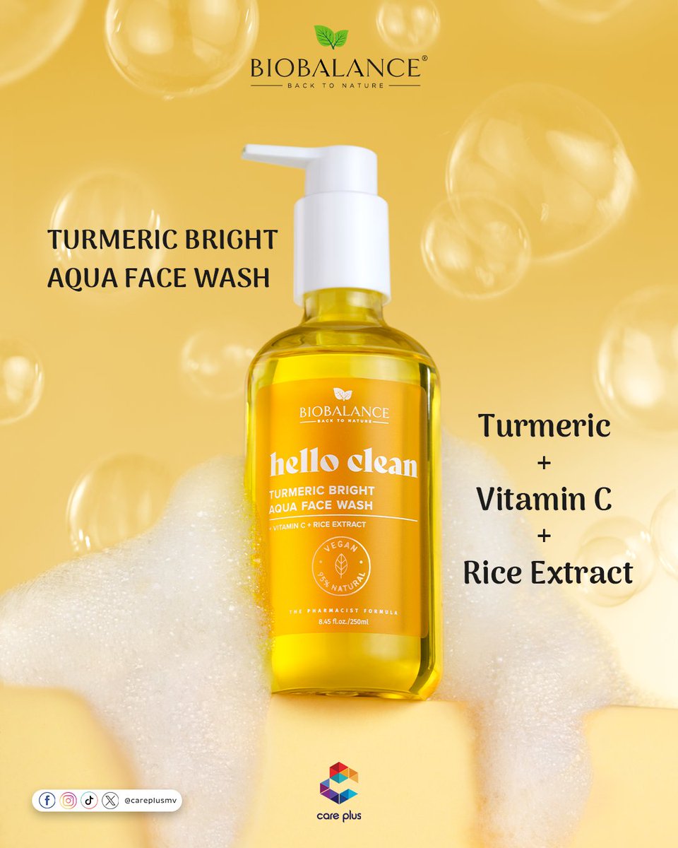 careplusmv's tweet image. 𝑯𝑬𝑳𝑳𝑶 𝑪𝑳𝑬𝑨𝑵 𝑻𝑼𝑹𝑴𝑬𝑹𝑰𝑪 𝑩𝑹𝑰𝑮𝑯𝑻 𝑨𝑸𝑼𝑨 𝑭𝑨𝑪𝑬 𝑾𝑨𝑺𝑯
𝑻𝒖𝒓𝒎𝒆𝒓𝒊𝒄 + 𝑽𝒊𝒕𝒂𝒎𝒊𝒏 𝑪 + 𝑹𝒊𝒄𝒆 𝑬𝒙𝒕𝒓𝒂𝒄𝒕
Brightening &amp;amp; Pore-Tightening Face Cleansing Gel features sulfate-free formula that gently cleanses the skin. 
#careplusmv #biobalance