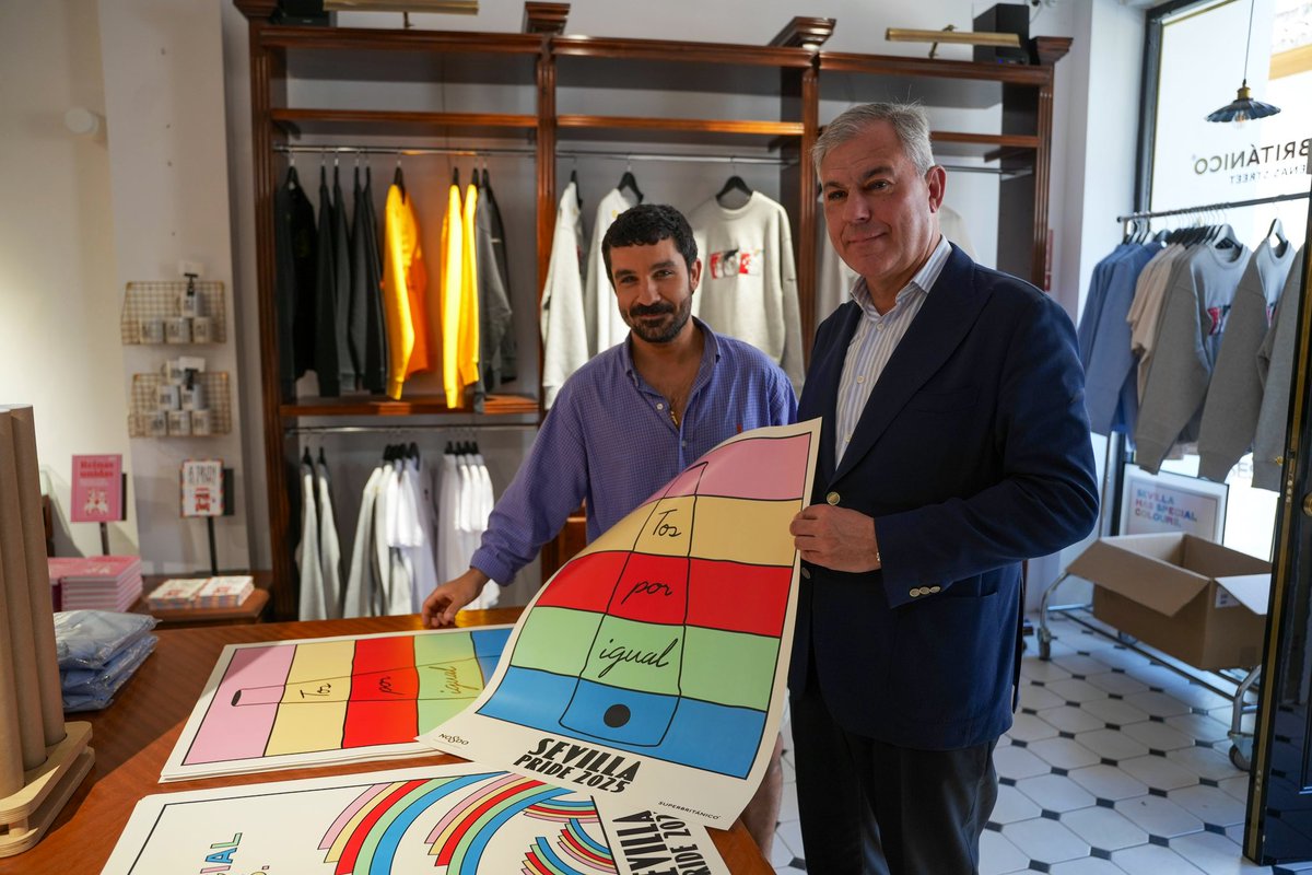 José Luis Sanz (@jlsanzalcalde) on Twitter photo Hace unos días finalizó el #Orgullo25 en Sevilla y este año el color lo puso <a href="/Superbritanico/">Superbritánico</a> con su gran cartel.
👏Daniel Vivas es un empresario sevillano de bandera.
Durante estos días muchos amigos fuimos a despedirnos de su tienda física, pero su creatividad no tendrá fin. Hace unos días finalizó el #Orgullo25 en Sevilla y este año el color lo puso <a href="/Superbritanico/">Superbritánico</a> con su gran cartel.
👏Daniel Vivas es un empresario sevillano de bandera.
Durante estos días muchos amigos fuimos a despedirnos de su tienda física, pero su creatividad no tendrá fin.