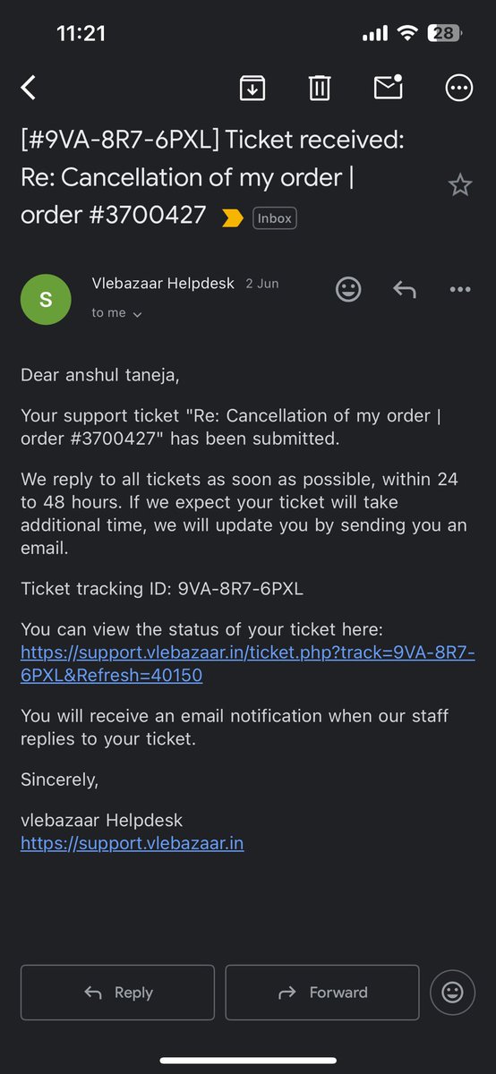 anshultaneja003's tweet photo. Hello @vlebazaar_india @BazaarVle 
I have filed for a refund over a month ago. Haven’t received yet. 
Raising it to @jagograhakjago @consumerforum_
Sharing screenshots of the same.

My ticket number - E4B-67H-M1Y9 https://t.co/T7oPRfVU4x