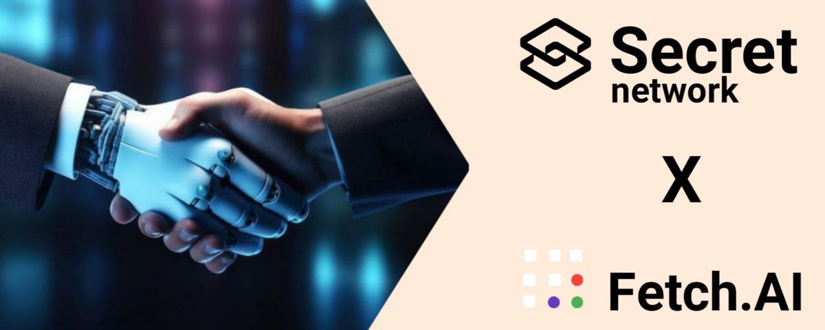 AI meets privacy in a groundbreaking partnership! 

<a href="/Fetch_ai/">Fetch.ai</a> and <a href="/SecretNetwork/">Secret Network</a> join forces to create privacy-preserving AI agents with cryptographic trust.

The beginning of a new era for decentralized AI!

1/x 🧵