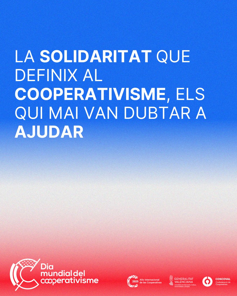 En aquest #CoopsDay rendim homenatge a les cooperatives afectades per la DANA i a totes aquelles que es van bolcar per a ajudar en els moments més durs.

A les localitats colpejades per la catàstrofe, el cooperativisme va respondre amb solidaritat i compromís, de manera