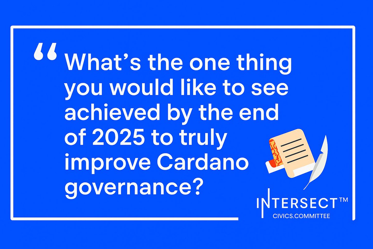 IntersectCIVICS (@intersectcivics) on Twitter photo Welcome to the official X account for the Cardano Civics Committee.
We are working towards our vision to ensure that the governance of Cardano is accessible, fair, and transparent.
As we shape our next priorities, we want to hear from you:
Reply below or DM 👇 Welcome to the official X account for the Cardano Civics Committee.
We are working towards our vision to ensure that the governance of Cardano is accessible, fair, and transparent.
As we shape our next priorities, we want to hear from you:
Reply below or DM 👇