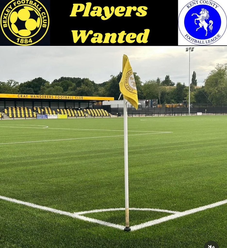 🐝 Bexley are Still looking to strengthen for the 2025/2026 season.

Friendlies starting this Saturday

Experienced player looking for a new challenge or a SCEFL U23 player looking to step up to first team football?

Get in contact if you’re interested
🐝🐝🐝🐝