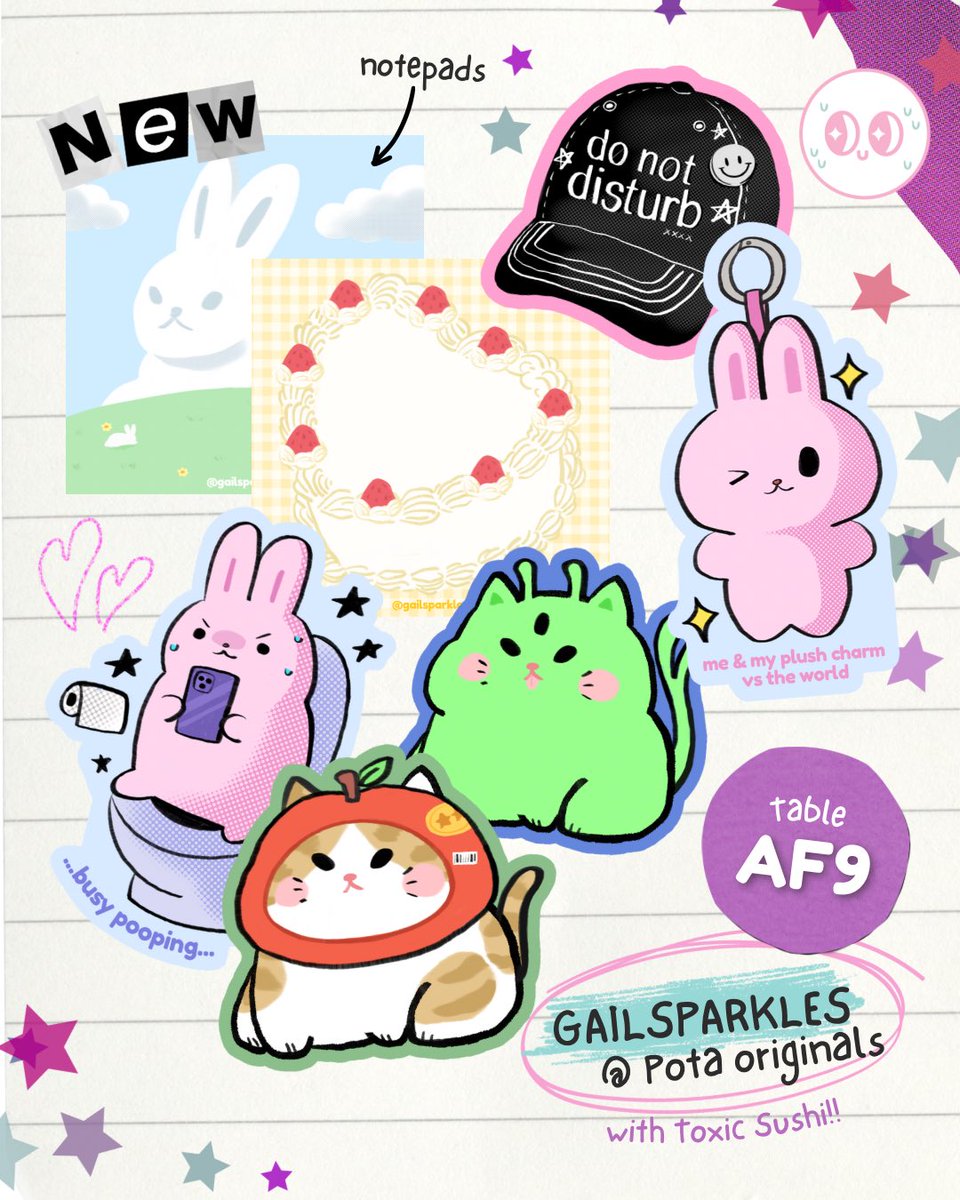 gailsparkles's tweet photo. ⭐️NEW⭐️ stuff for PoTA originals!!

Drop by our table AF9 pls 🥺

July 5-6 @ SPACE One Ayala!!
See you 🫡

#patronofthearts #PotAOriginals2025 https://t.co/xF0idznSex