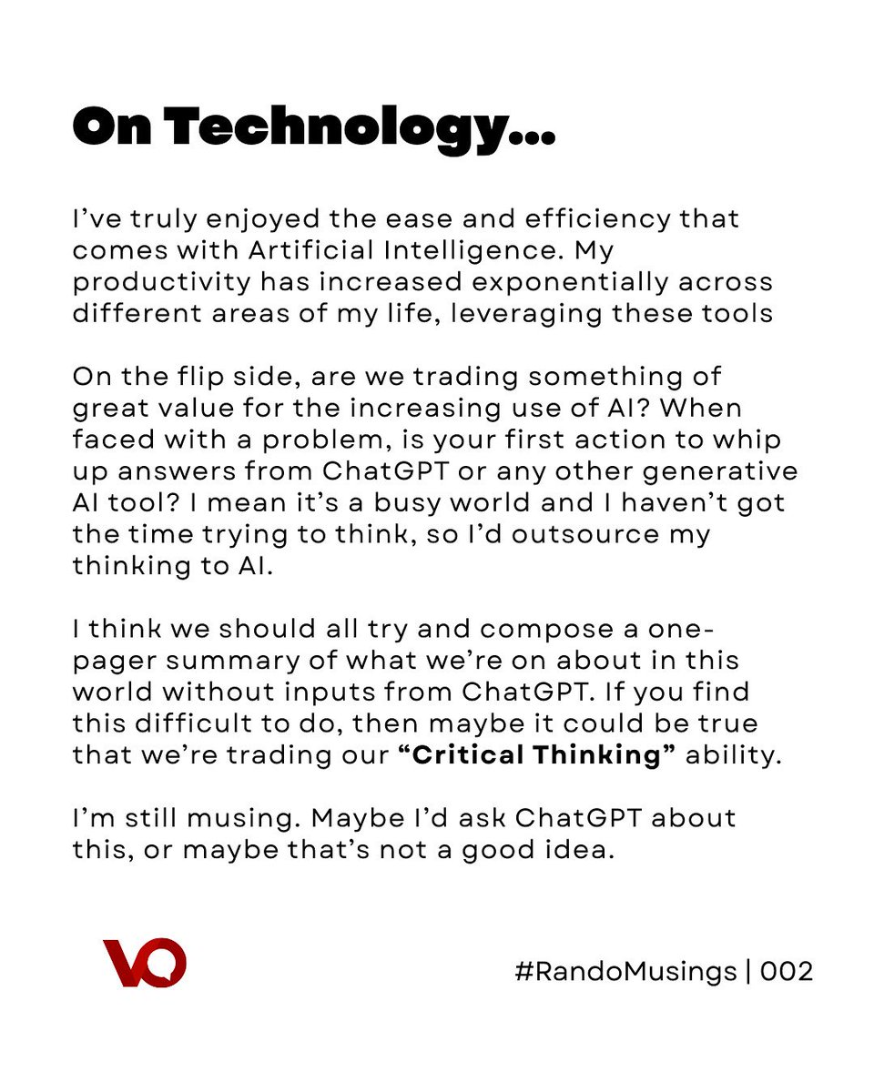victoronyekere's tweet photo. On Technology | 002
#RandoMusings https://t.co/pgioTTMG4C