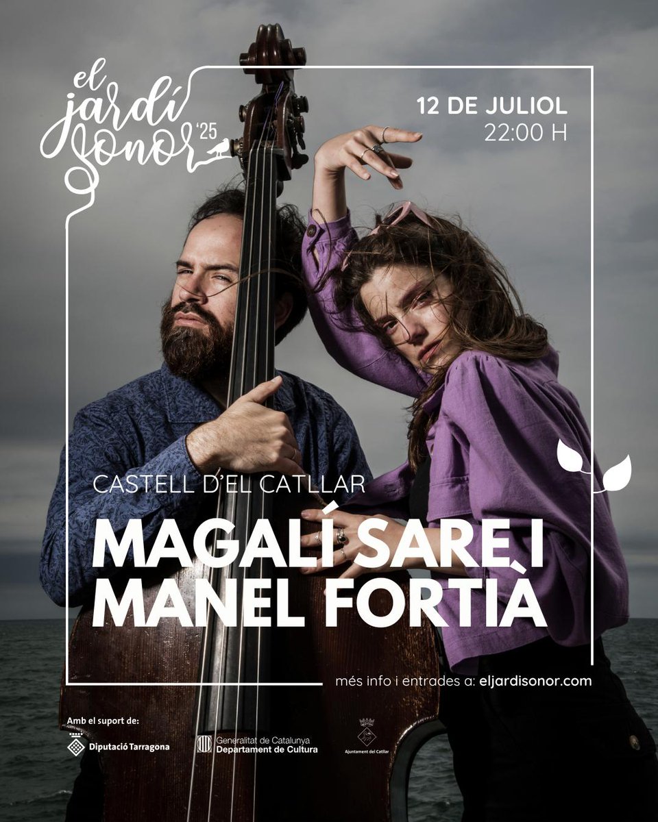 🗓️ 12 de juliol
 Magalí Sare &amp; Manel Fortià al Jardí Sonor 🌿
Una nit de cançons, jazz i emoció en un entorn preciós.
🎶 Complicitat i talent a flor de pell.
No t’ho perdis!
#MagalíSare #ManelFortià #ElJardíSonor #ConcertsAmbÀnima