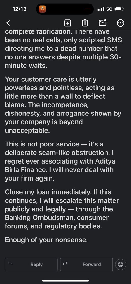 NikhilNan's tweet photo. @AdityaBirlaGrp @NeerjaBirla @ananya_birla @KumarMBirla 
Raised a loan closure request with over 10 days ago. No action, only fake claims of call attempts &amp; a dead number that never connects. Useless cust care, pathetic service. Never again. #AdityaBirlaFinance #WorstServiceEver https://t.co/VDETtsIMsc