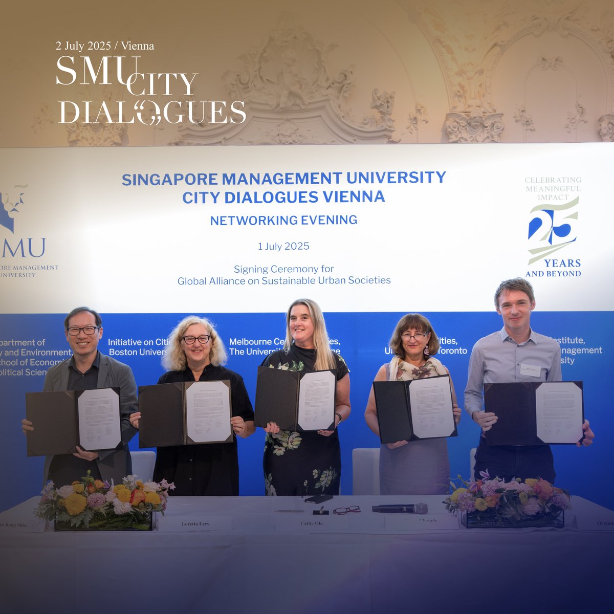 Singapore Management University (@sgsmu) on Twitter photo Five globally respected institutions have launched the Global Alliance on Sustainable Urban Societies—a pioneering initiative putting people at the heart of urban research and policymaking. 🌍🏙️
<a href="/sgSMU/">Singapore Management University</a> <a href="/BUonCities/">Initiative on Cities</a> <a href="/LSEGeography/">LSE Geography & Environment</a> <a href="/UniMelb/">University of Melbourne</a> @uoft #CityDialoguesVienna Five globally respected institutions have launched the Global Alliance on Sustainable Urban Societies—a pioneering initiative putting people at the heart of urban research and policymaking. 🌍🏙️
<a href="/sgSMU/">Singapore Management University</a> <a href="/BUonCities/">Initiative on Cities</a> <a href="/LSEGeography/">LSE Geography & Environment</a> <a href="/UniMelb/">University of Melbourne</a> @uoft #CityDialoguesVienna