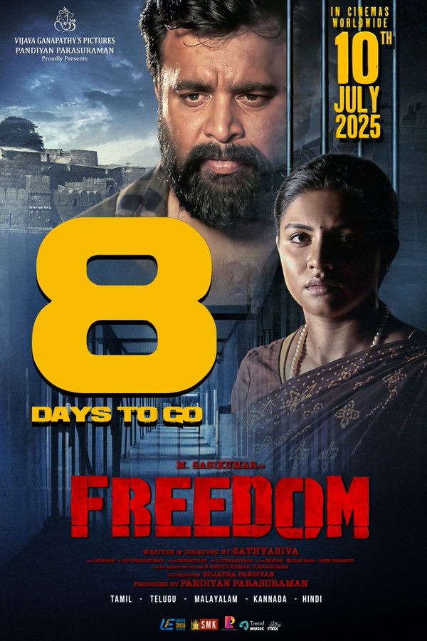 Revanza Global Ventures Private Limited (@revanzaglobal) on Twitter photo Countdown begins !
8 Days to witness the Jail Break Thriller
<a href="/SasikumarDir/">M.Sasikumar</a> 's #Freedom on Big screens !!
#FreedomFromJuly10
<a href="/Sathyasivadir/">Sathyasiva</a> <a href="/vijayganapathys/">Vijaya Ganapathy's Pictures</a> <a href="/PandiyanParasu/">Pandiyan Parasuraman</a> <a href="/GhibranVaibodha/">Ghibran Vaibodha</a> <a href="/RevanzaGlobal/">Revanza Global Ventures Private Limited</a> <a href="/jose_lijomol/">Lijomol Jose</a>
#FreedomFromJuly10 Countdown begins !
8 Days to witness the Jail Break Thriller
<a href="/SasikumarDir/">M.Sasikumar</a> 's #Freedom on Big screens !!
#FreedomFromJuly10
<a href="/Sathyasivadir/">Sathyasiva</a> <a href="/vijayganapathys/">Vijaya Ganapathy's Pictures</a> <a href="/PandiyanParasu/">Pandiyan Parasuraman</a> <a href="/GhibranVaibodha/">Ghibran Vaibodha</a> <a href="/RevanzaGlobal/">Revanza Global Ventures Private Limited</a> <a href="/jose_lijomol/">Lijomol Jose</a>
#FreedomFromJuly10