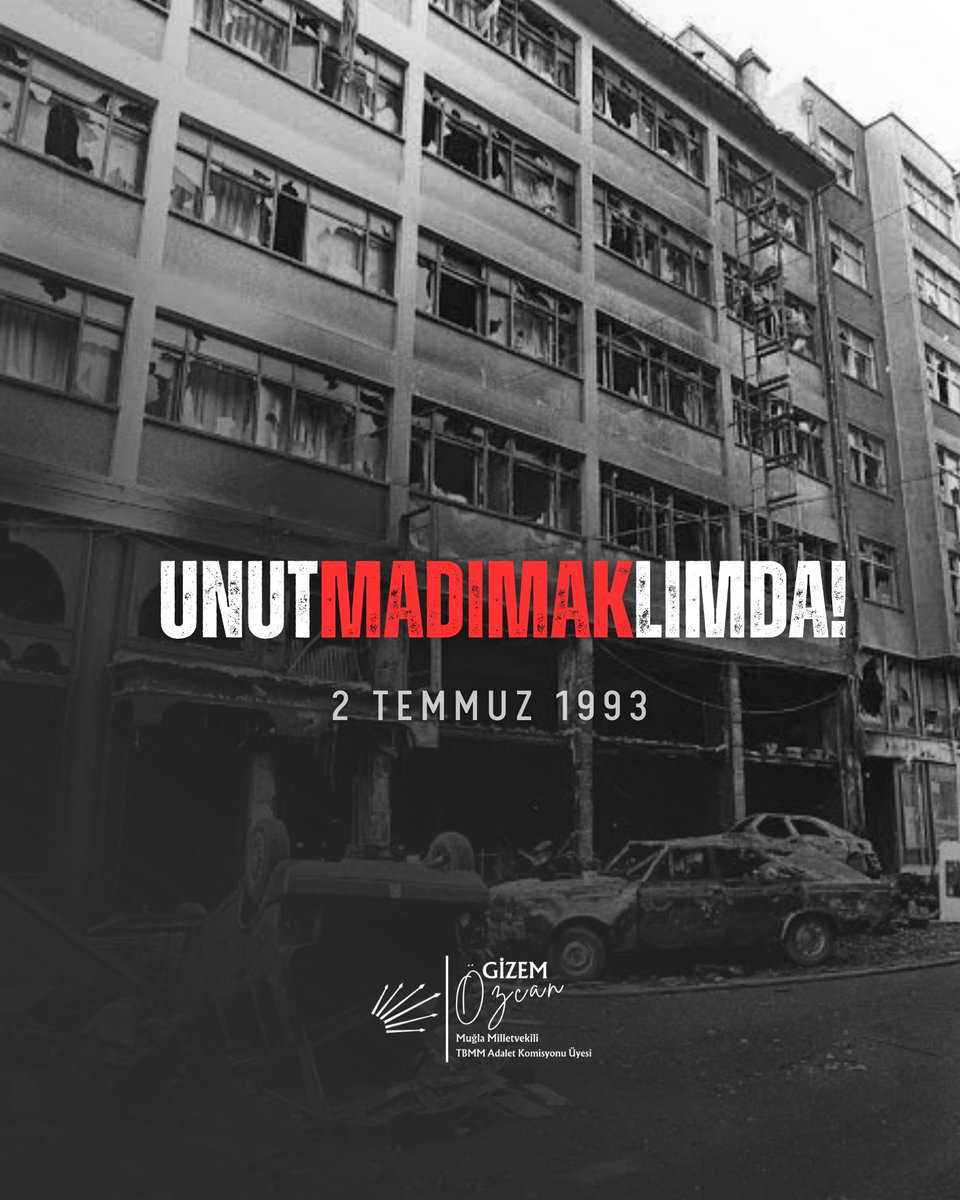 2 Temmuz 1993’te Sivas’ta, #MadımakOteli’nde insanlık tarihine kara bir leke olarak geçen bir katliam yaşandı.

Kültüre, sanata, düşünceye düşmanlıkla; aydın, sanatçı, yazar ve düşünce insanları yakılarak katledildi.

Bu utancı asla unutmayacak, unutturmayacağız! 

Yaşamını
