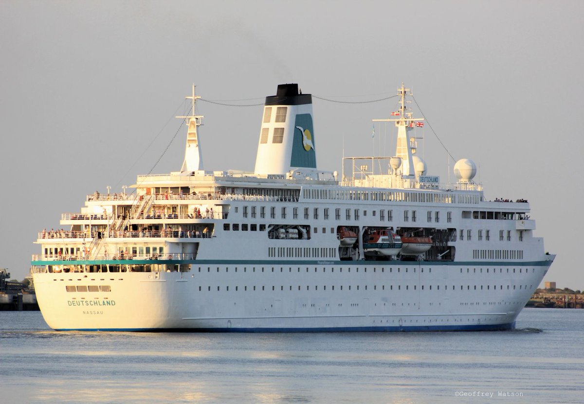 GeoffreyWatson2's tweet image. "Deutschland" sailing from Tilbury last night.
Built Germany 1998
22,496GT
IMO 9141807.
Also operates under the name World Odyssey.