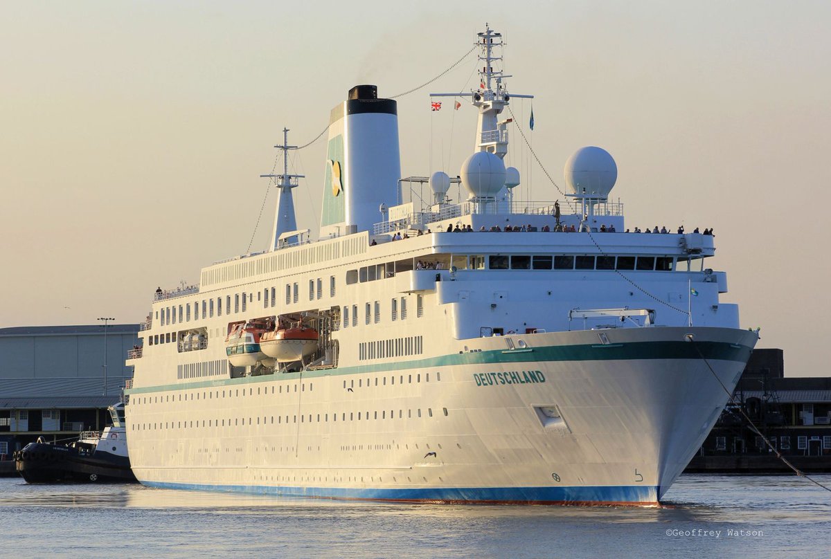 GeoffreyWatson2's tweet image. "Deutschland" sailing from Tilbury last night.
Built Germany 1998
22,496GT
IMO 9141807.
Also operates under the name World Odyssey.