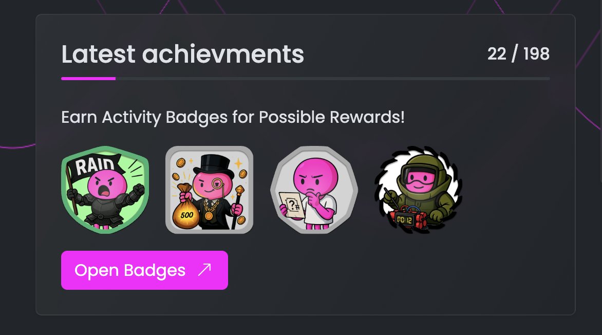 去年随便撸了撸，当时说没有空投，都快遗忘了
<a href="/PortaltoBitcoin/">Portal</a>现在出了198个徽章说是有空头，还上了 <a href="/KaitoAI/">Kaito AI 🌊</a> 

现在捡回来继续弄，当时随便弄的角色什么东西都还在
到任务页面绑定一下拿了22个徽章，算是当时没有白搞

<a href="/Archerflankex/">Archer Flankex</a>这个人拿了60多个徽章，写了个教程挺详细x.com/Archerflankex/…