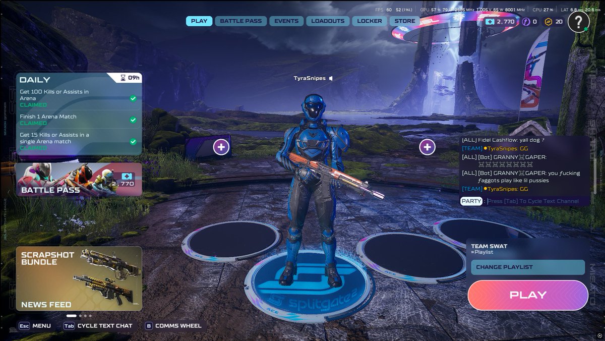 Wow the Splitgate 2 bots are on something - looks like they're committing to attention to detail in replicating your average gamer dweeb. 🙃