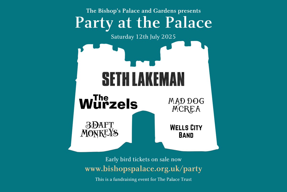 🎉 Party at the Palace – Wells’ Biggest Music Event Returns! 🎶
📅 Saturday 12th July 2025

Get ready for a summer soundtrack like no other at this year’s Party at the Palace! 🌞🏰

🌟 Book now before it sells out – let’s make summer 2025 one to remember-loom.ly/vv9Ba6M