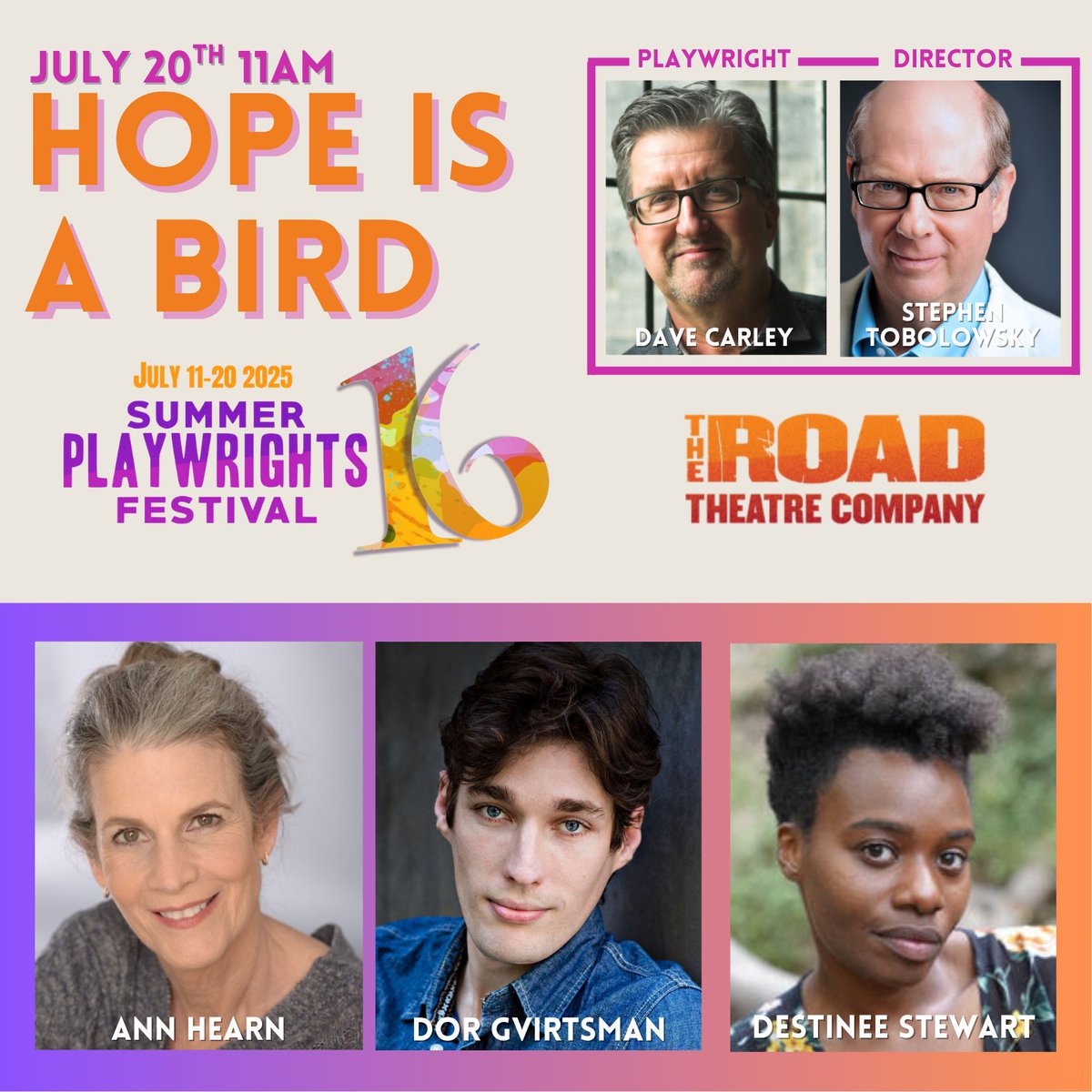 roadtheatre's tweet photo. "Hope is a Bird" by Dave Carley, dir. Stephen Tobolowsky
Sun, July 20 @ 11am 🐦
Disgraced &amp; obsessed, Katherine &amp; Julius hide in the Okefenokee Swamp, chasing the myth of the Ivory-billed Woodpecker. A quirky tale of ruin, redemption &amp; rare birds.
🎟 https://t.co/RUFDg2TmcL https://t.co/n2BukAXrhm