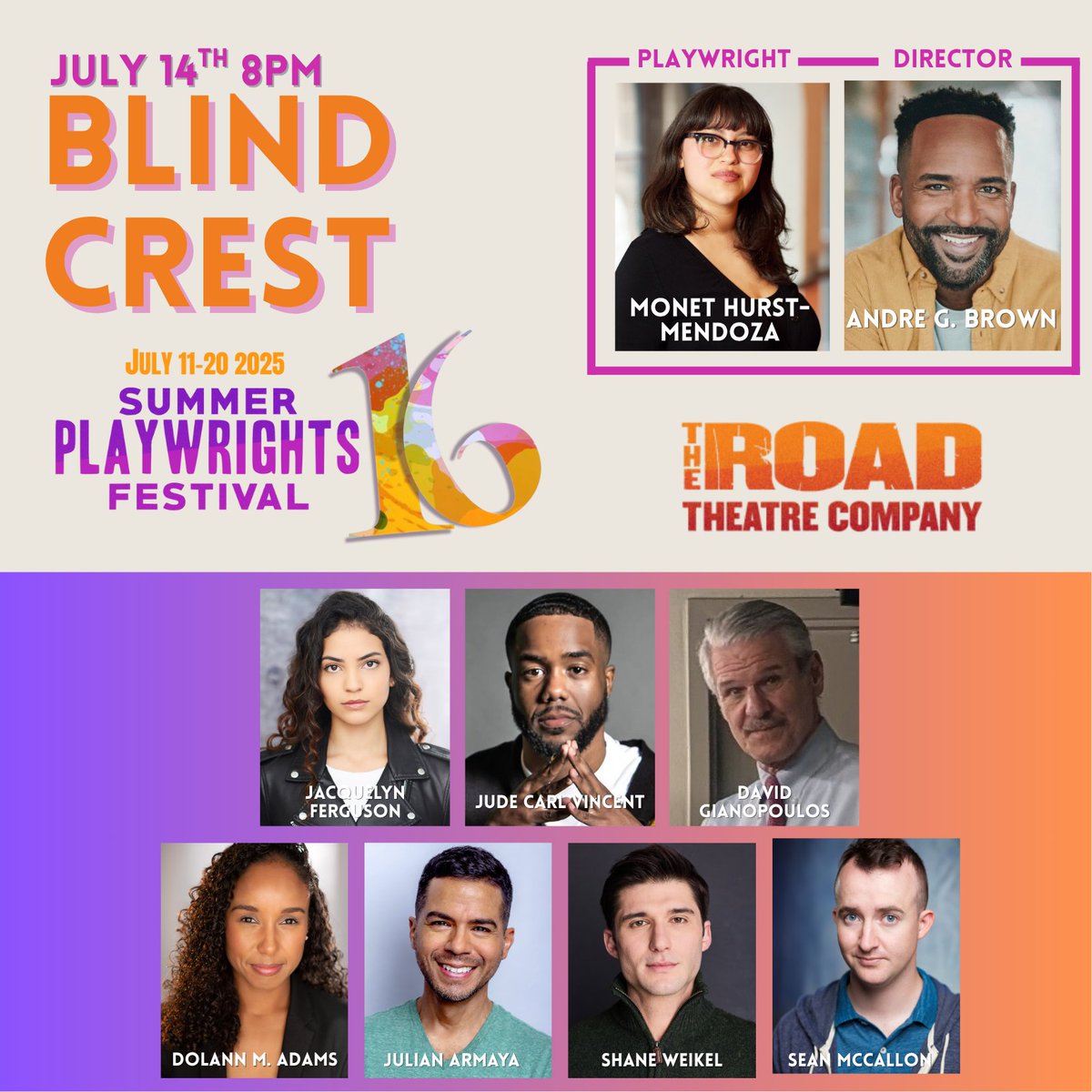 roadtheatre's tweet photo. "Blind Crest" by Monet Hurst-Mendoza, dir. Andre G. Brown Mon, July 14 @ 8pm 🔥
When Death Row inmate Tyrell &amp; CO Mara fall for each other, their bond sparks a bold plan. A searing look at race, legacy &amp; mass incarceration.
🎟's: https://t.co/HKMnCxmbys https://t.co/I2ivfEwotG
