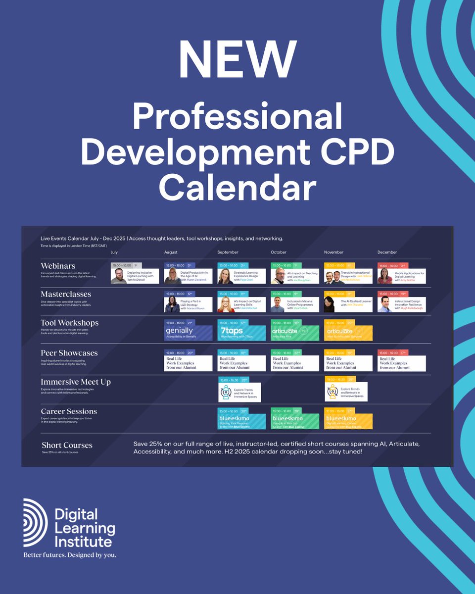 DLInstitute_'s tweet image. ✨ Big news! Our H2 CPD Calendar is here 🙌

👀 Some sessions are exclusive to CPD subscribers and students—so don’t miss out!

Want to learn how you can become a CPD subscriber? click the link below ⬇️
hubs.ly/Q03tPrCC0

#CPDcalendar #LearningProfessionals