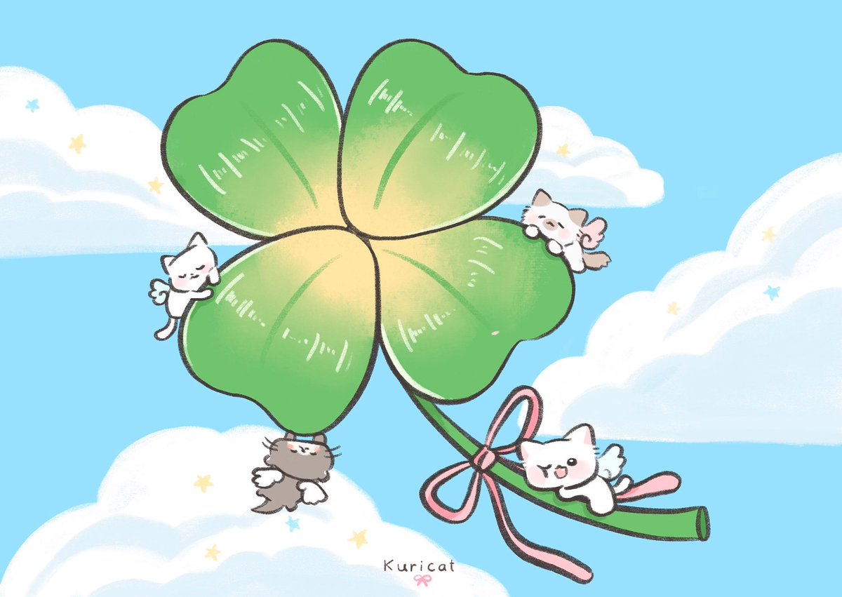 kuricat_studio's tweet photo. ขอให้คนที่เจอภาพนี้เจอแต่สิ่งดีๆ เข้ามาในชีวิตนะคะ 🍀🪽 https://t.co/4sOjhSQgcf