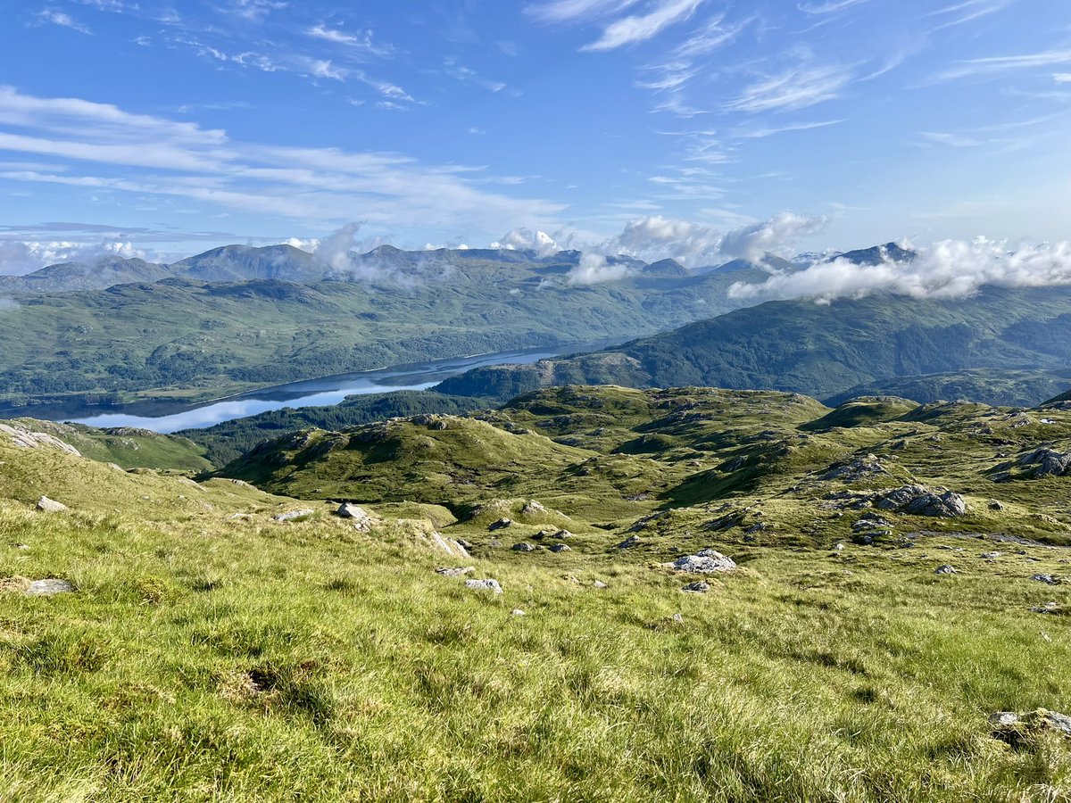 8am. Climbing Ben Resipol. Loch Shiel below.