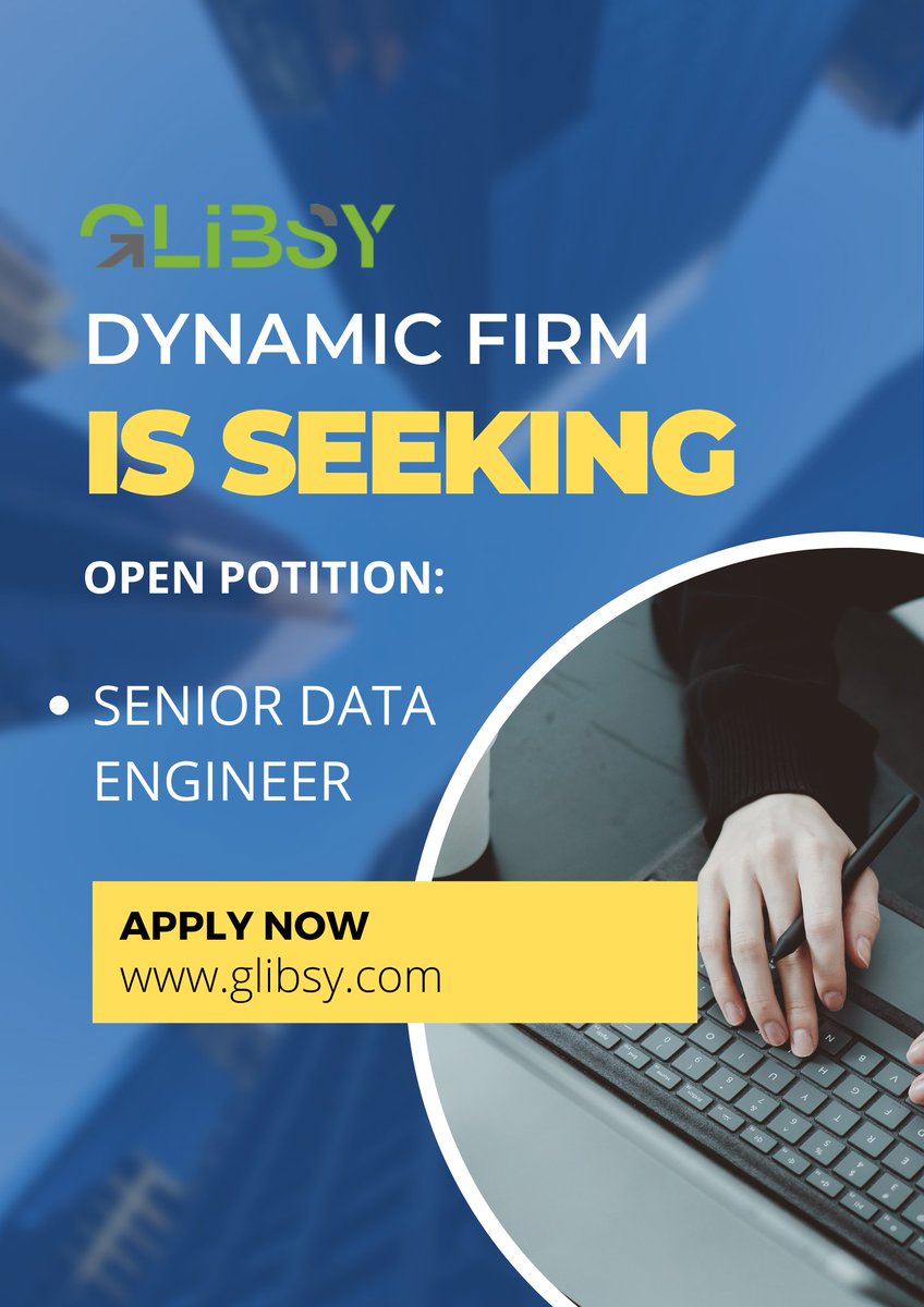 glibsy's tweet image. Apply Now!
Link: glibsy.com/in/en/jobs/686…
#hiringnow #hiringalert #seniordataengineer #seniordataengineerjobs