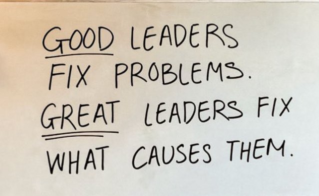 Good leaders fix problems.
Great leaders fix what causes them.

When you're leading a team, it's easy to get caught up in solving what's urgent. Put out the fires. Move on. Survive the day.
But transformational leadership? That’s not reactive—it’s proactive.

Great leaders zoom