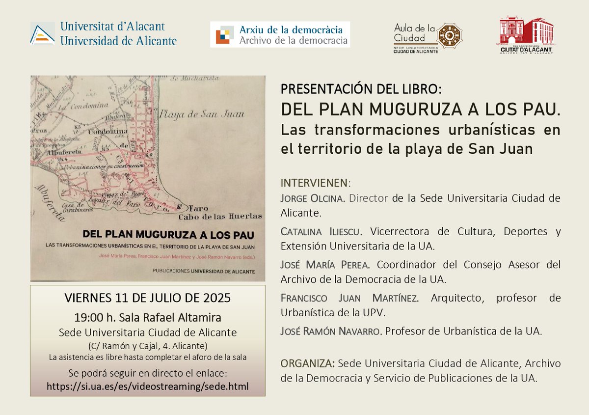 Publicacions UA (@publicacionesua) on Twitter photo El próximo viernes, 11 de julio a las 19 horas en <a href="/SedeAlicante_UA/">Seu Universitària Ciutat d'Alacant</a> de la calle Ramón y Cajal ⬇️
#PublicacionesUA El próximo viernes, 11 de julio a las 19 horas en <a href="/SedeAlicante_UA/">Seu Universitària Ciutat d'Alacant</a> de la calle Ramón y Cajal ⬇️
#PublicacionesUA