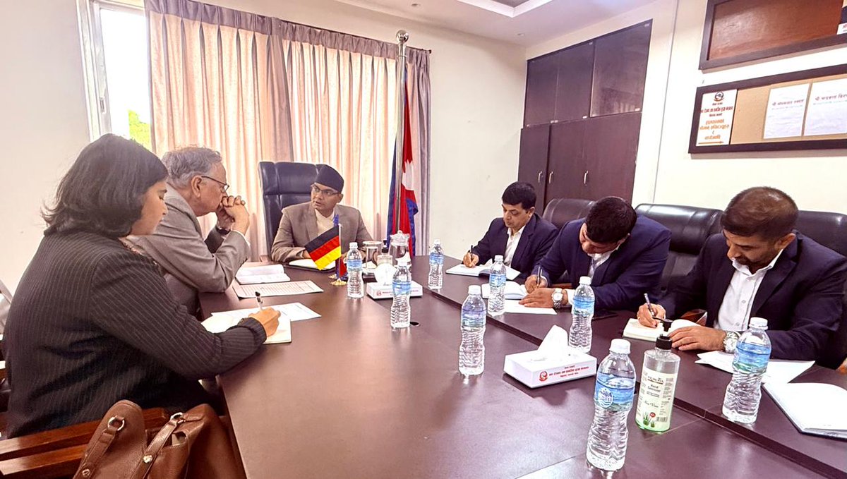 Secretary <a href="/khpushkar/">Dr. Krishna Hari Pushkar</a> met with H.E. Dr. Michael Koch, Chargé d’Affaires of Germany for a constructive exchange on labour mobility, accessible Ausbildung, migration governance, capacity building, and social protection. We look forward to strengthening this valued partnership.