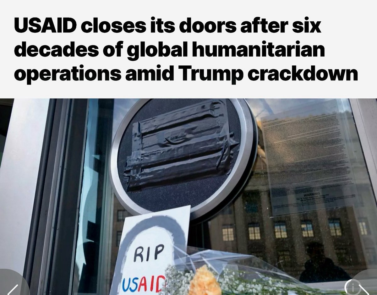Tragic.  Thank you to all my friends at USAID who have done so much amazing work for so many years to make the world a better place. Stay hopeful. Better days will come. 💔#USAID